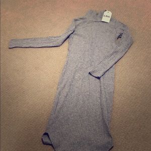 LNA fitted, long sleeve, turtle neck sweater dress